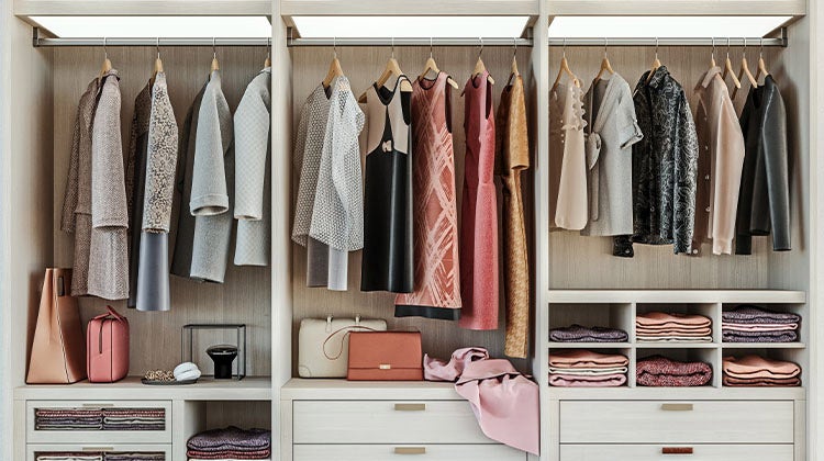 Organized woman's closet