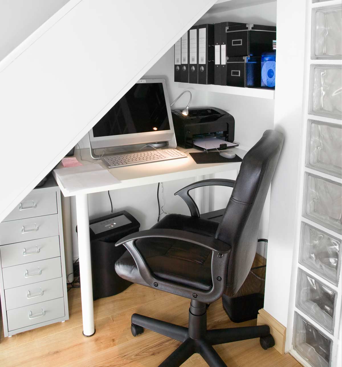 Black chair in small office book