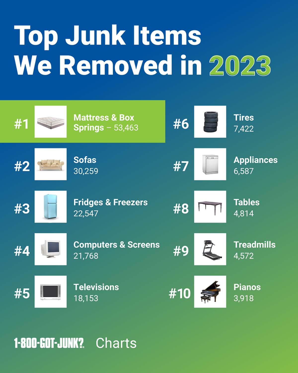 Top Items of 2023 Top items removed in 2023 ranking