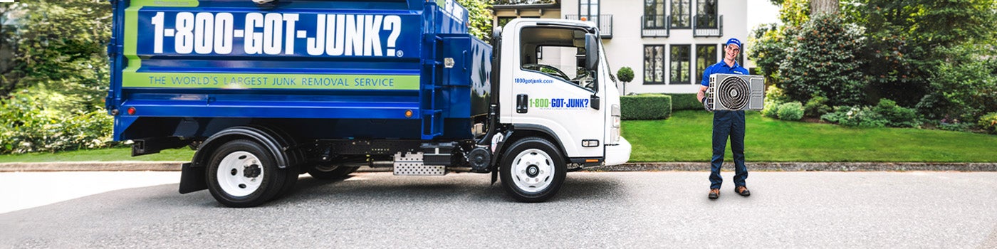 Air conditioner unit removed for recycling by 1-800-GOT-JUNK?