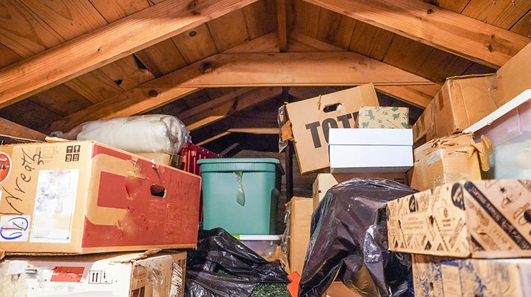 picture of junk accumulated in your attic