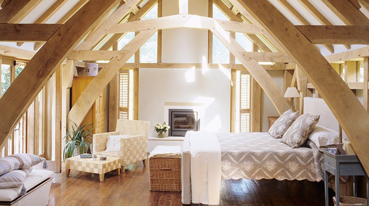 An attic transformed into a beautiful room after clearing out the junk