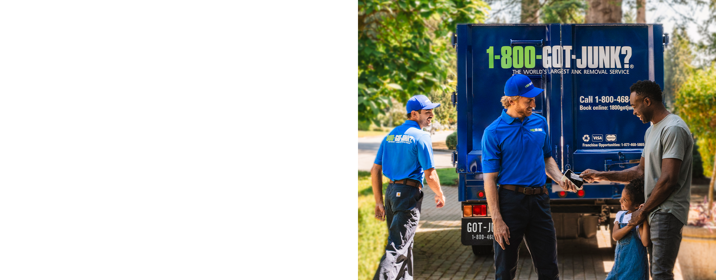 1-800-GOT-JUNK? helping a customer