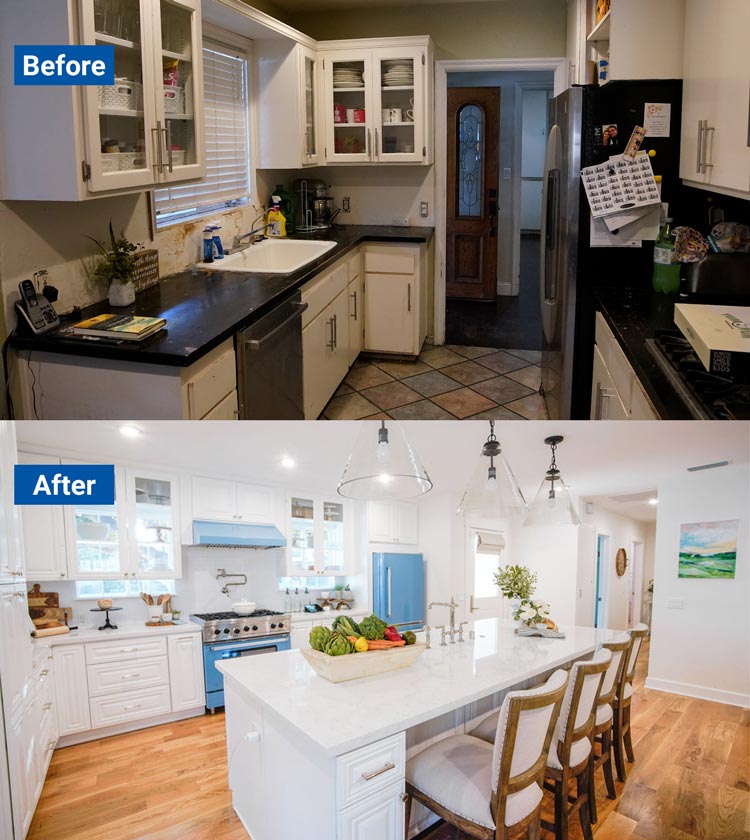 Outdated kitchen turned into a modern white kitchen