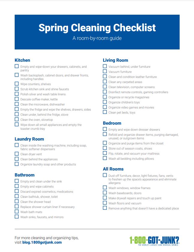 Spring Cleaning checklist