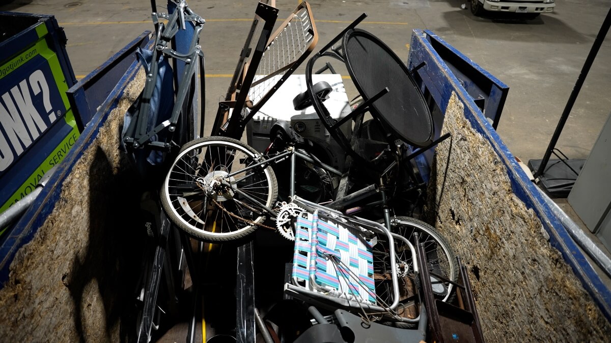 A pile of various scrap metal.