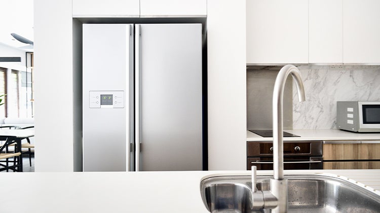 Clean stainless steel fridge