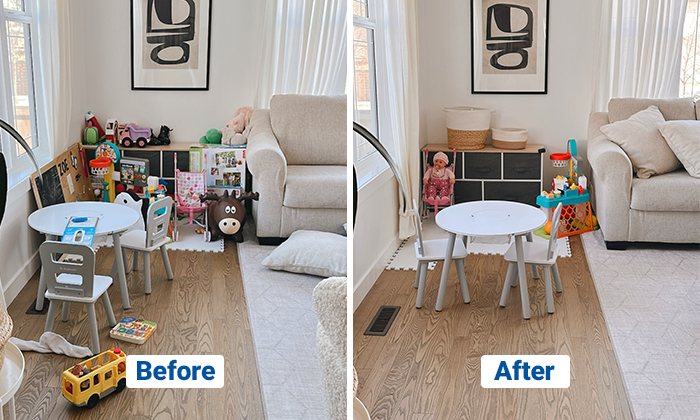 Living room before and after Living room before and after