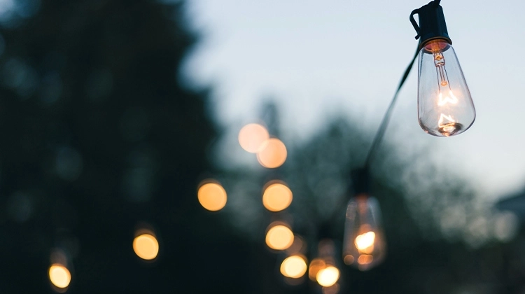 Beautiful image of a string of lights Beautiful image of a string of lights
