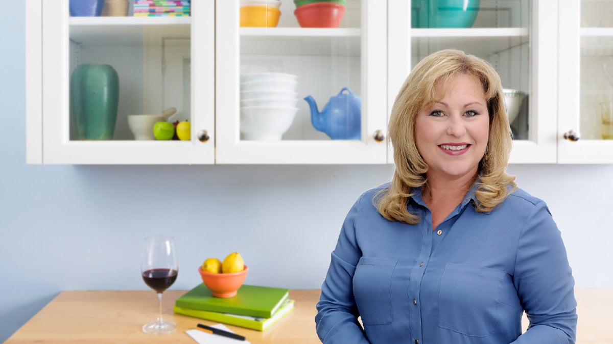 Pierrette in an organized kitchen