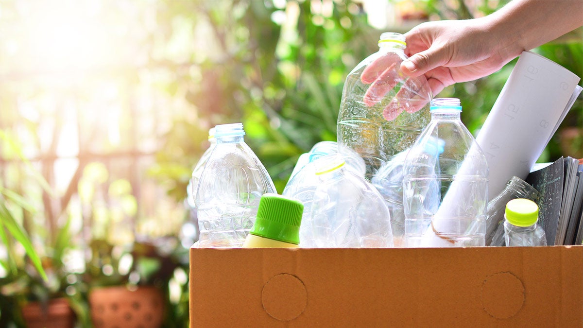 Box of recycling materials