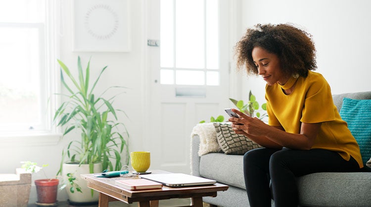 Woman on a smart phone