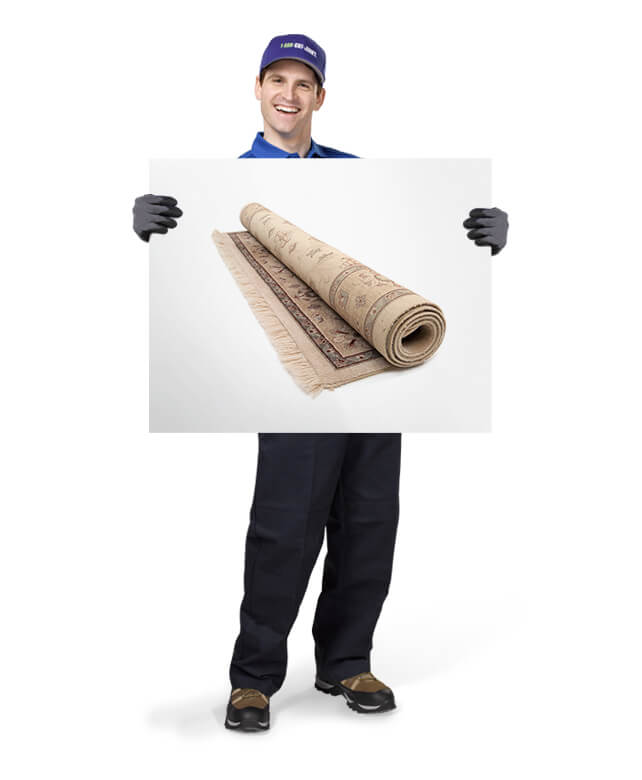 Uniformed TOM ready to remove & dispose of your old carpeting