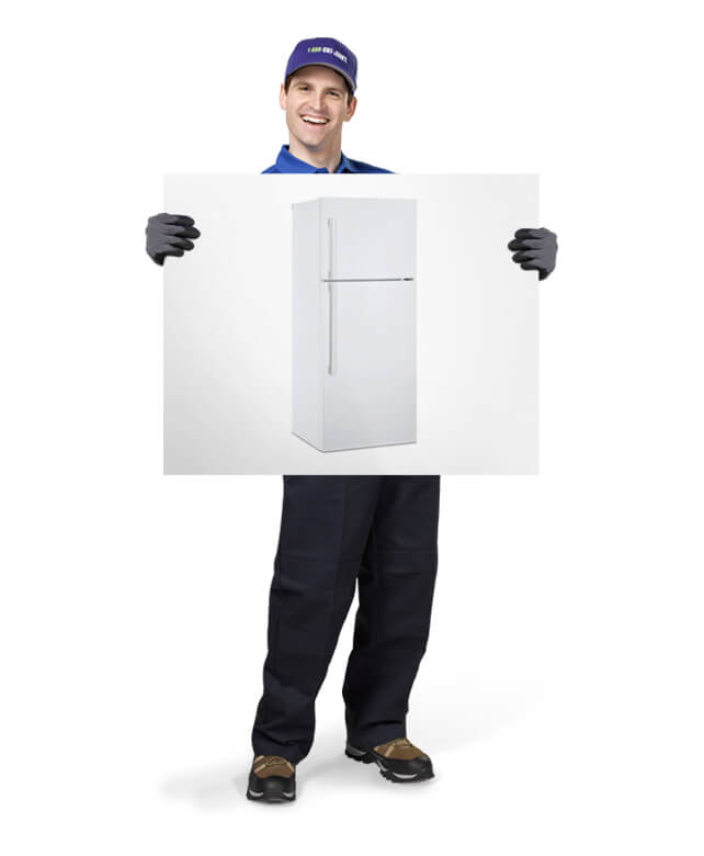 Uniformed TOM ready to remove & dispose of your old Refrigerator