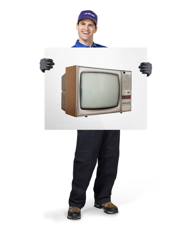 Uniformed TOM ready to remove & dispose of your old televisions
