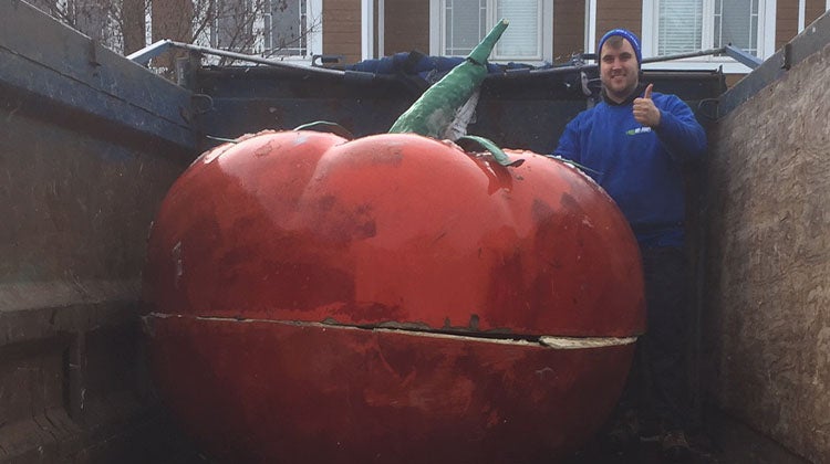 Big red tomato sculpture