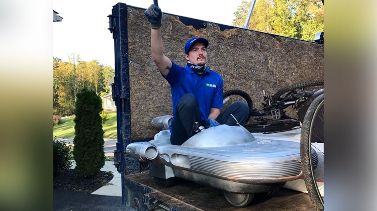 Truck Team Member in a toy spaceship