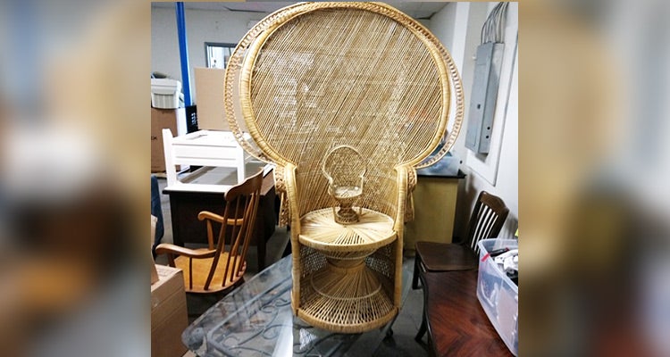 large weaved light brown chair large weaved light brown chair